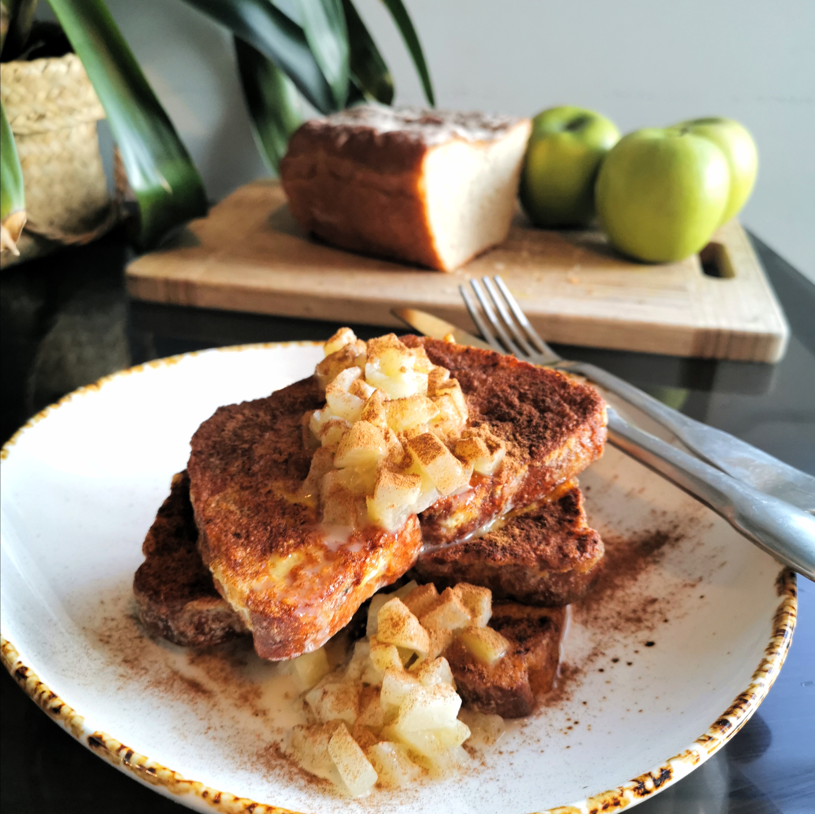 French Toast with Coconut Caramel Apples
